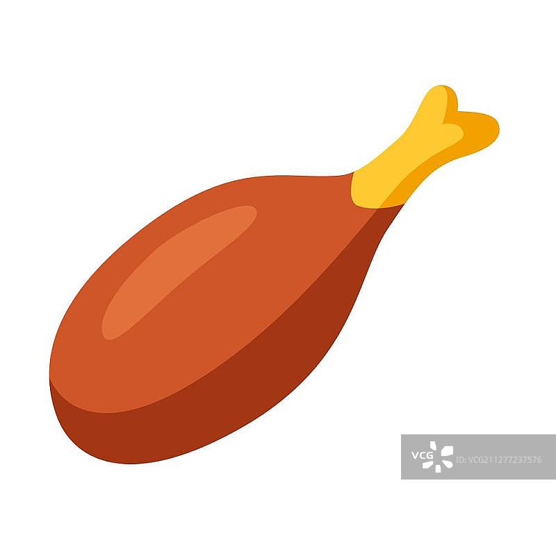 感恩节火鸡腿插画：秋季美食图片素材