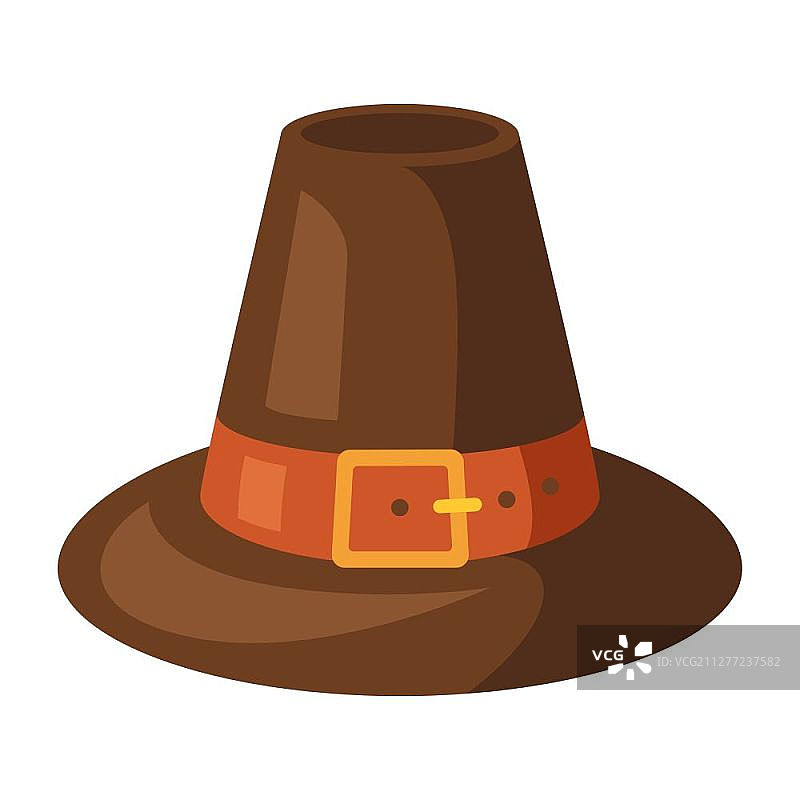 感恩节朝圣者帽子插画，秋季节日元素图片素材