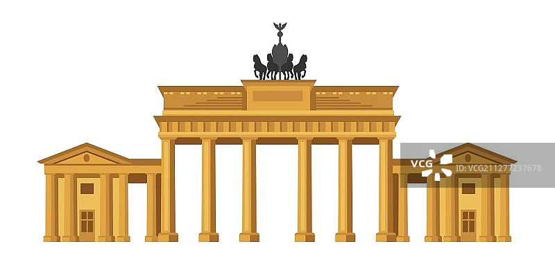 柏林勃兰登堡门：德国地标插画图片素材