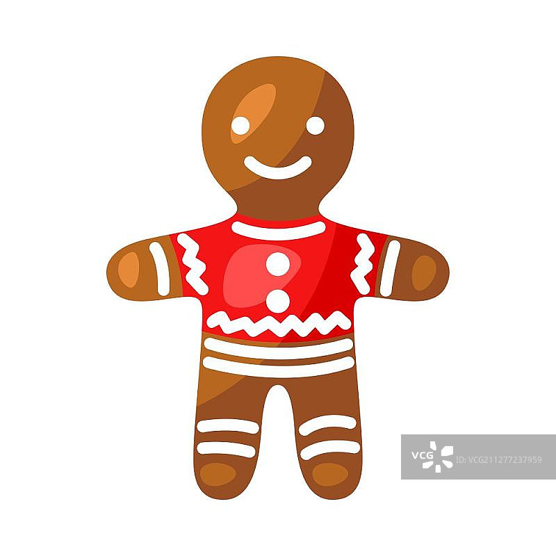 姜饼人扁平风格图标插画图片素材