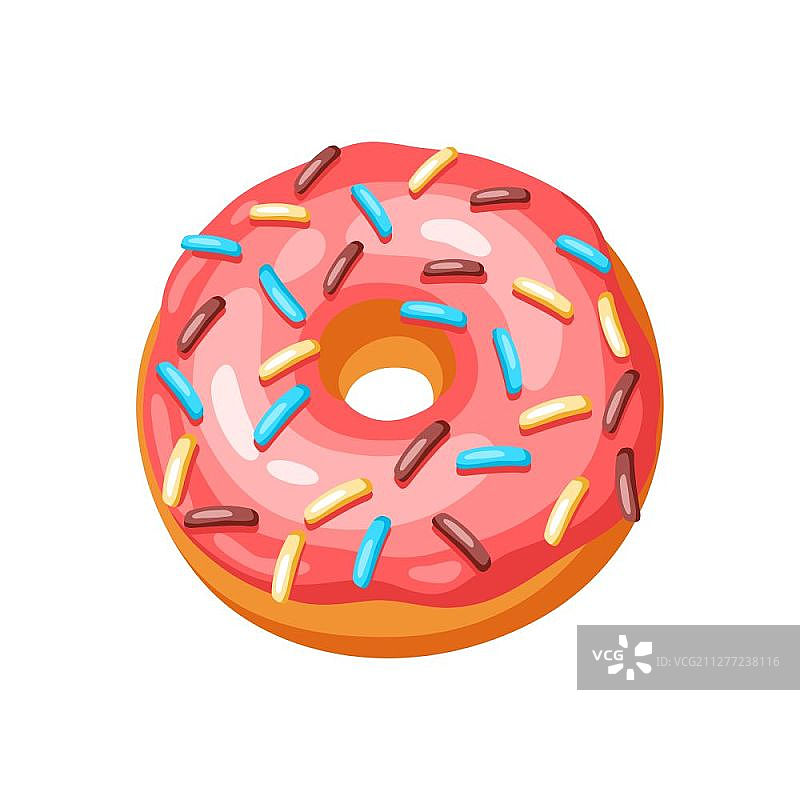 糖霜甜甜圈插画图片素材