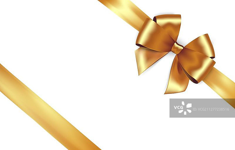 金色绸缎丝带和蝴蝶结贺卡优惠卡设计图片素材