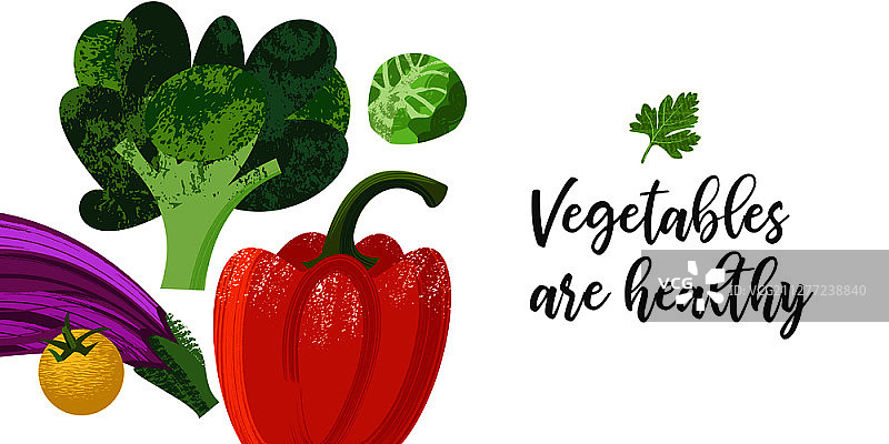 健康的蔬菜矢量插图图片素材