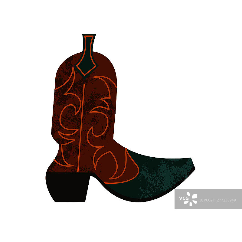 牛仔靴矢量图图片素材