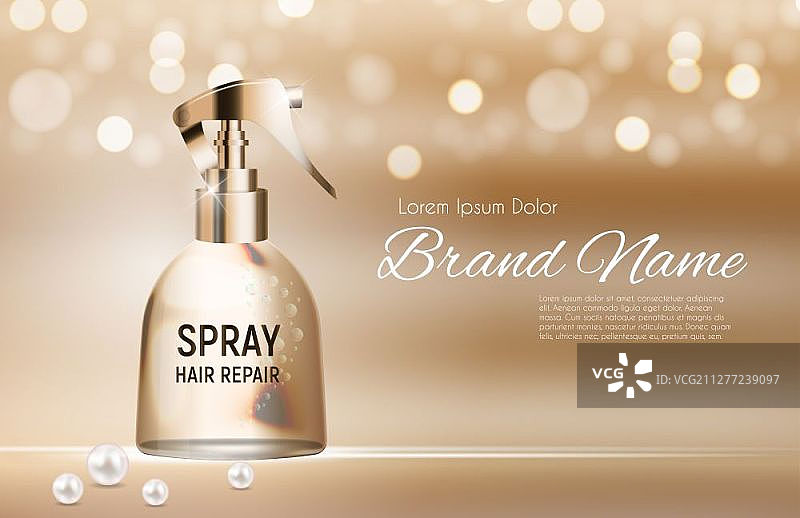 化妆品广告或杂志背景产品设计模板，3D矢量图图片素材