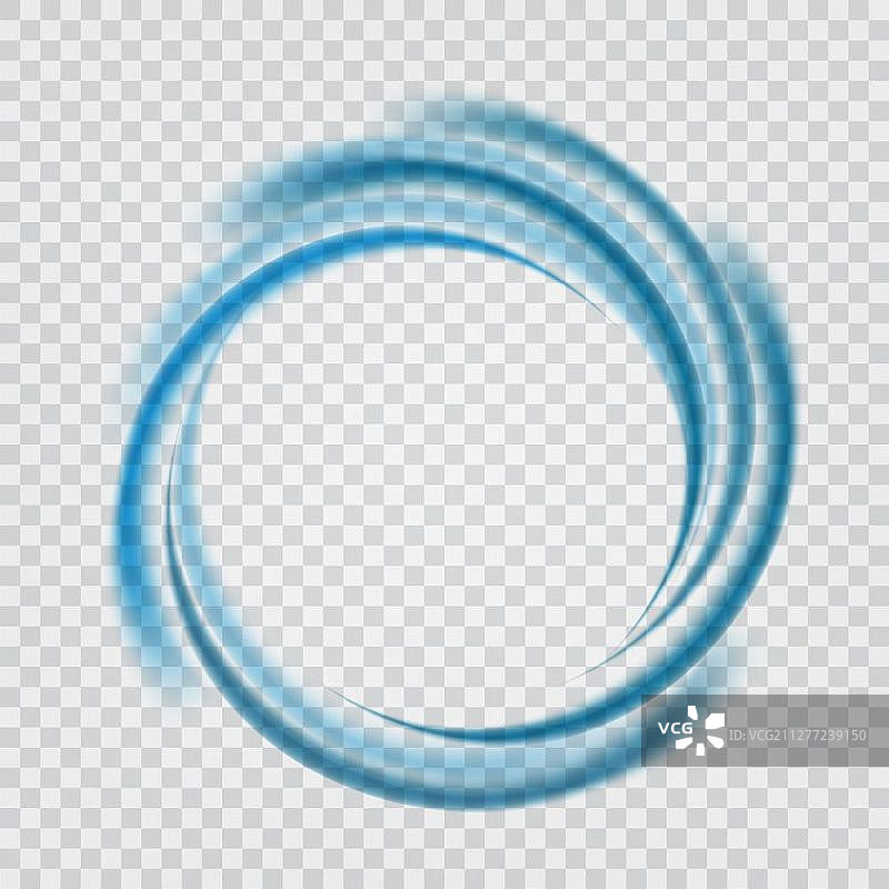 透明背景上的抽象蓝色波浪矢量图图片素材