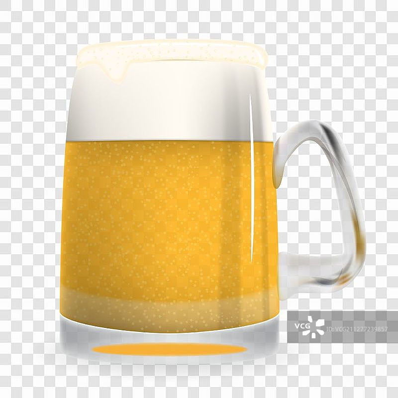 大杯鲜酿啤酒矢量图图片素材