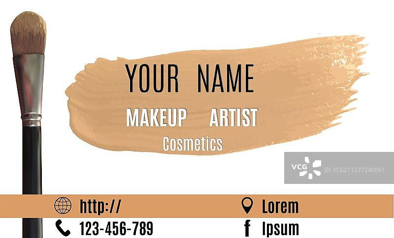 化妆师与化妆刷矢量插画图片素材