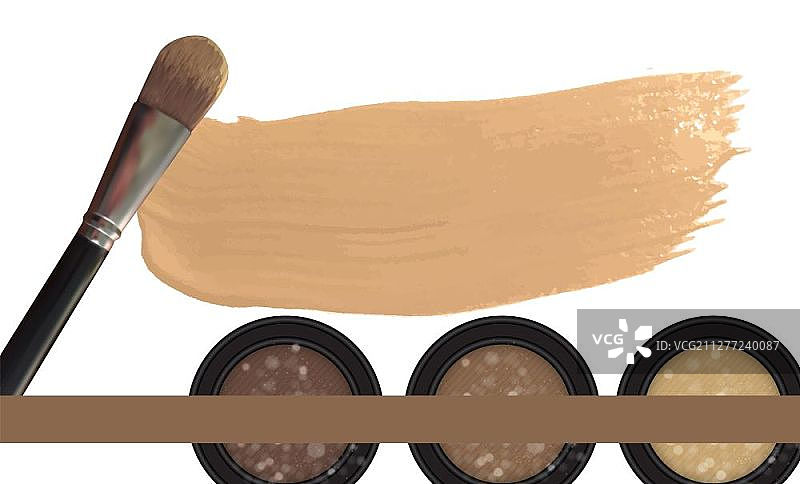 化妆师与化妆刷矢量插画图片素材