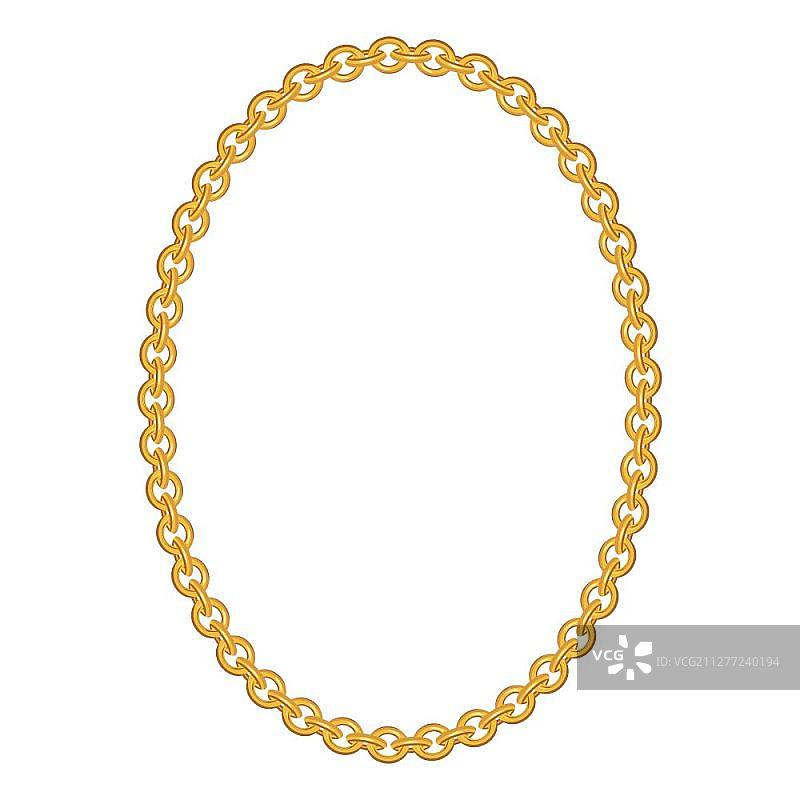 白色背景上的金色链条珠宝矢量插画图片素材