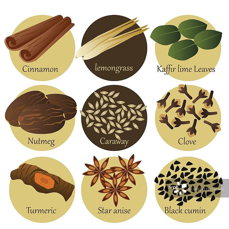 草药图标集矢量插画图片素材