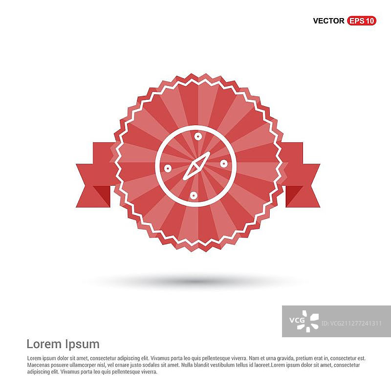 导航罗盘图标-红色缎带banner图片素材