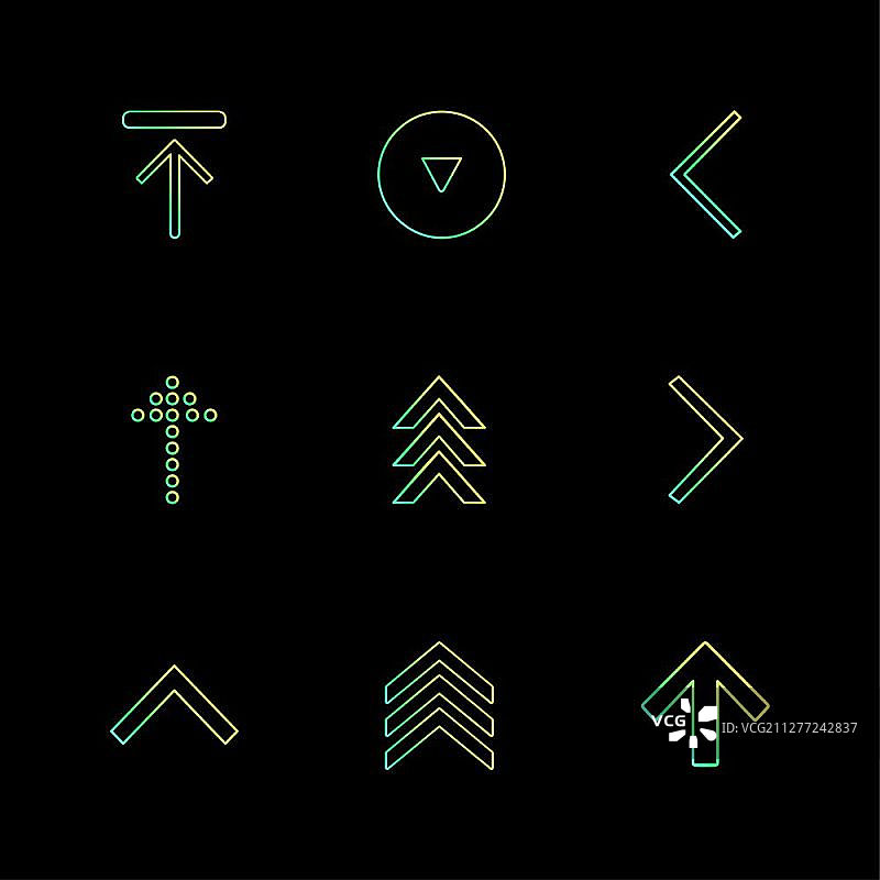 箭头方向指示图标（扁平创意风格）图片素材