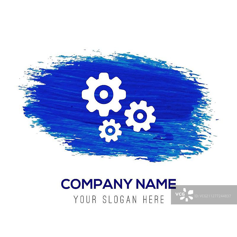 设置图标 - 蓝色水彩背景图片素材