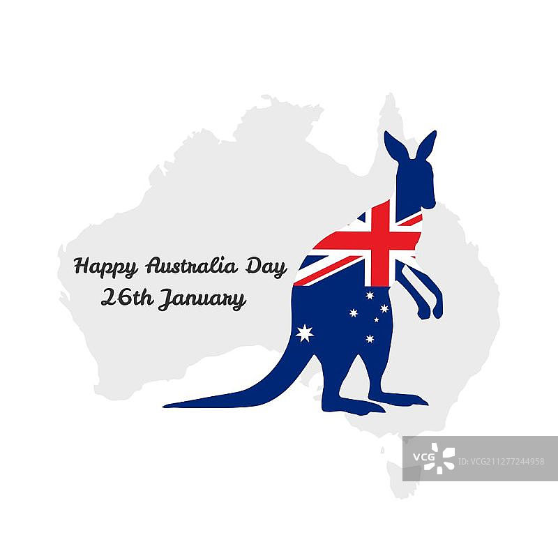 澳大利亚独立日贺卡矢量素材图片素材