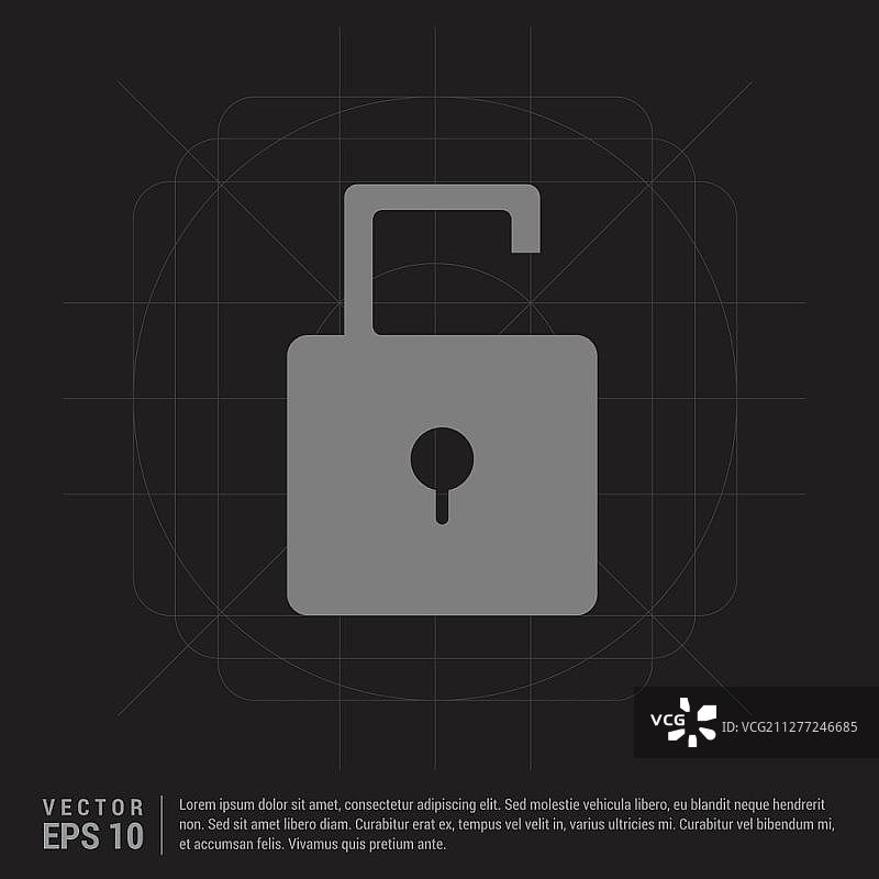 锁图标 - 黑色创意背景 - 免费矢量图标图片素材