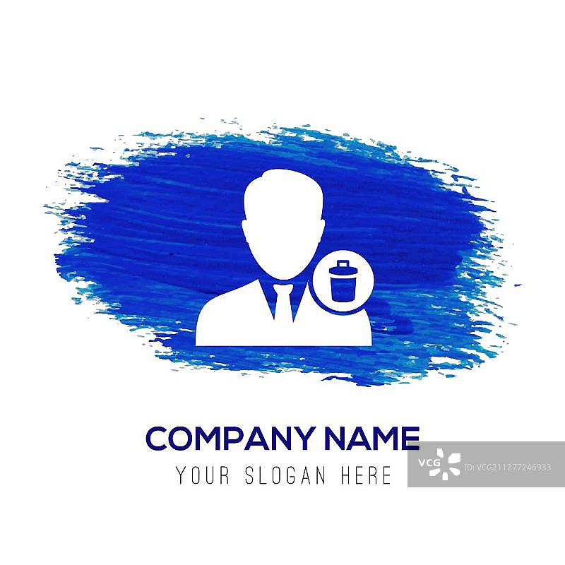 删除用户图标 - 蓝色水彩背景图片素材