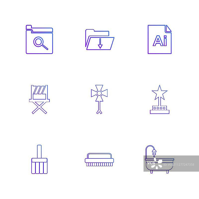 画笔浴缸AI文件类型Windows操作系统文档硬件压缩包图标矢量设计扁平风创意图标合集图片素材