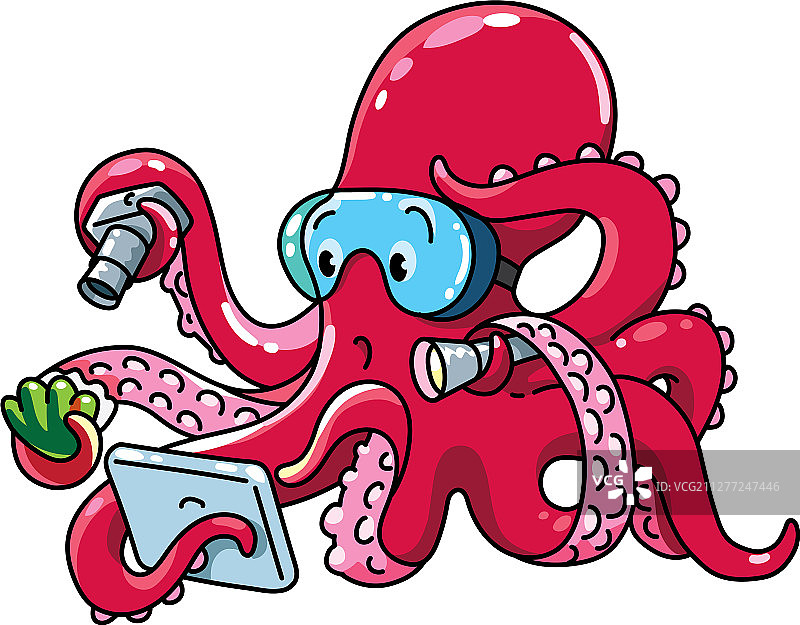 章鱼海洋动物字母O图片素材