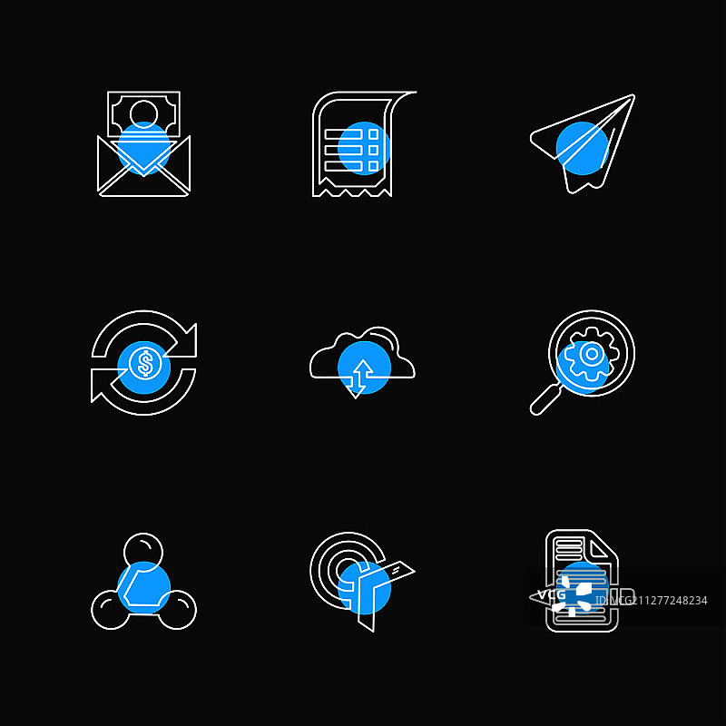 SEO、金钱、互联网、漏洞、网络、盾牌、锁、消息、笔记、美元、显示器、电脑图标矢量设计扁平风格创意图标合集图片素材