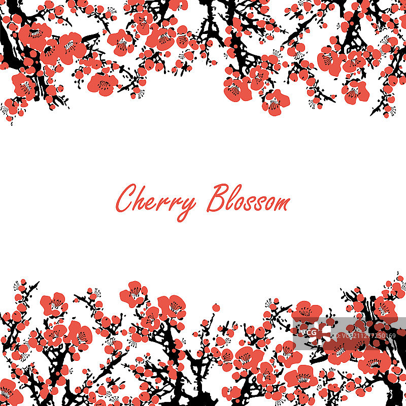 手绘樱花活动模板图片素材