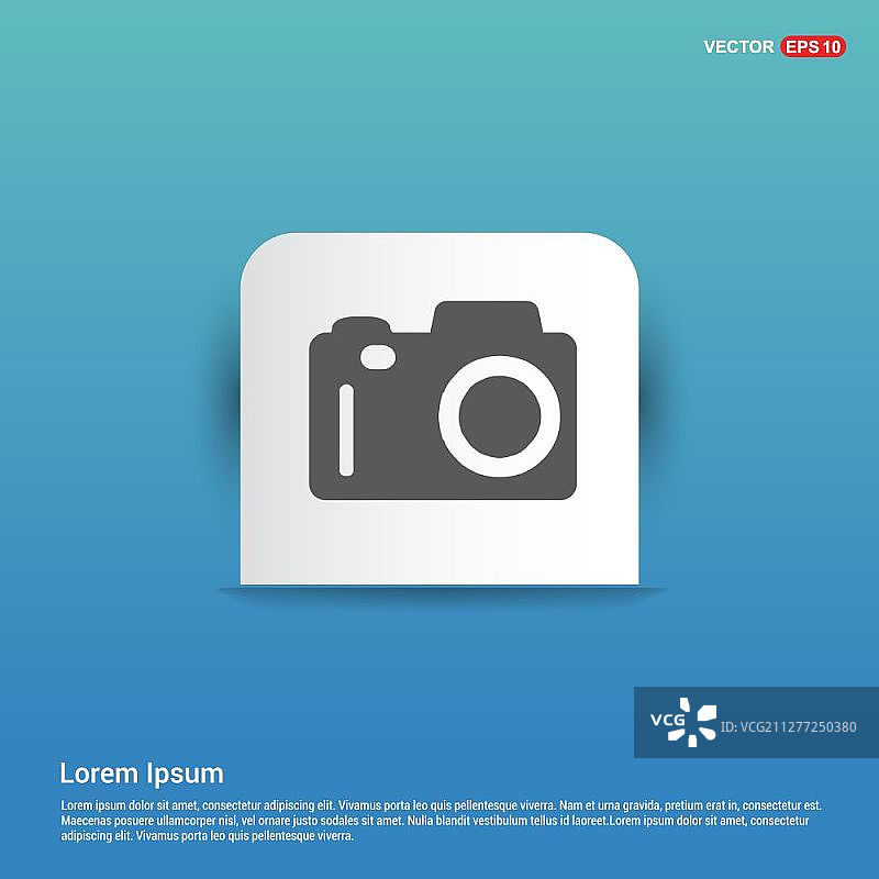 照相机图标 - 蓝色贴纸按钮图片素材