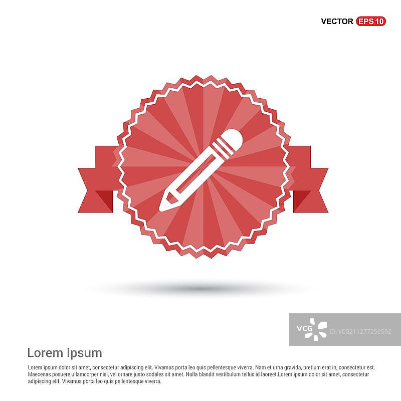 铅笔图标 - 红丝带banner图片素材