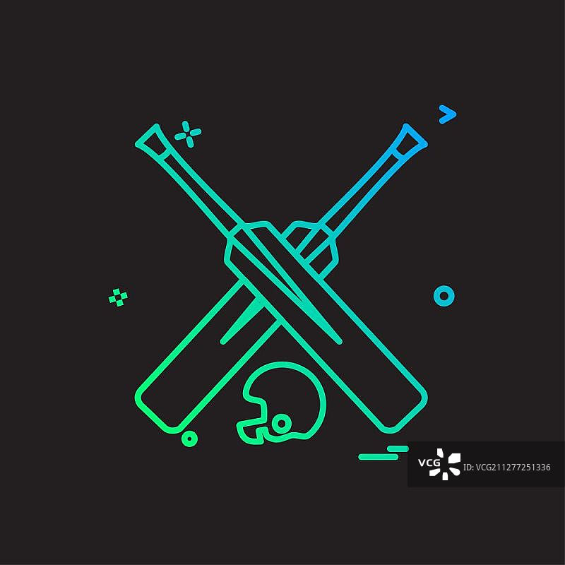 板球棒头盔图标矢量设计图片素材