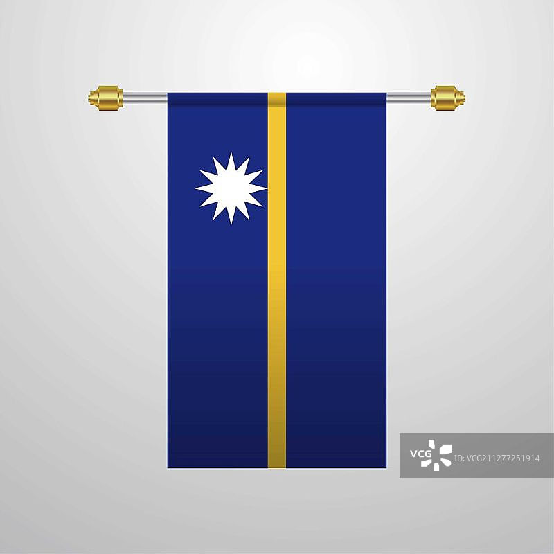 悬挂的瑙鲁国旗图片素材