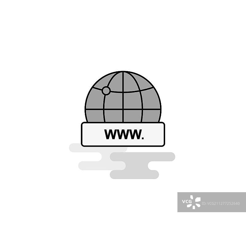 互联网Web图标：扁平线条填充灰色图标矢量图片素材