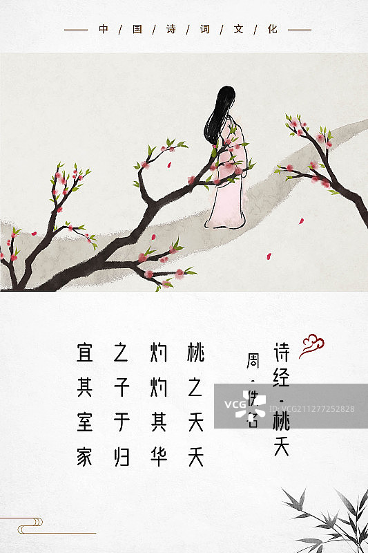 中式古诗词海报诗经图片素材