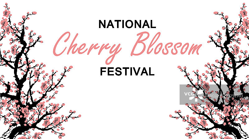 手绘樱花活动模板图片素材