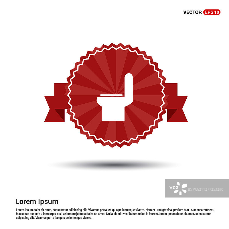 卫生间图标 - 红色横幅图片素材