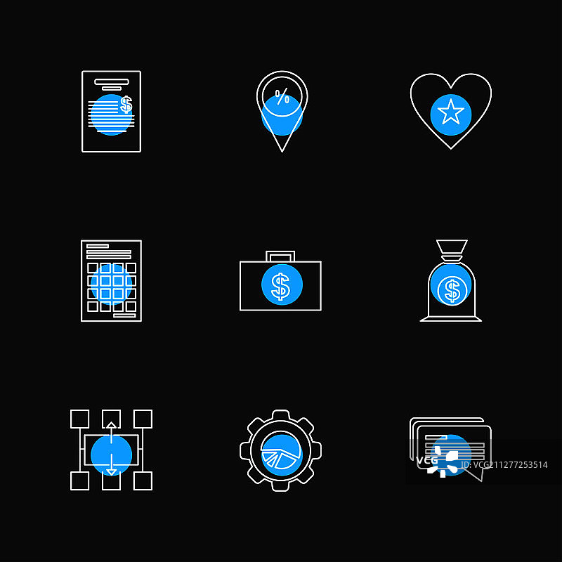 扁平风格UI图标：网页、移动、金融、科技图片素材
