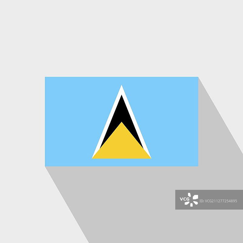 圣卢西亚国旗长阴影设计矢量图图片素材