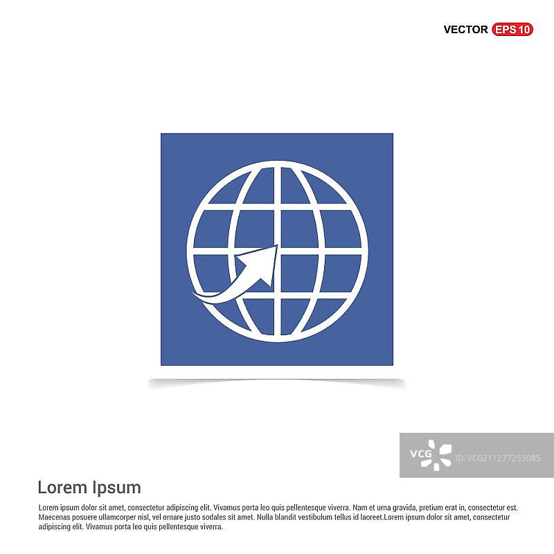 蓝色地球仪图标相框图片素材