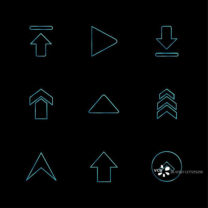 箭头方向指示图标（扁平创意风格）图片素材