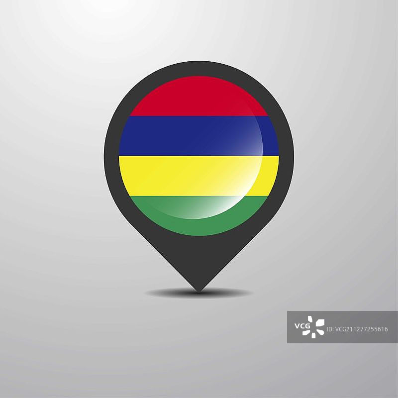 毛里求斯地图定位针图片素材