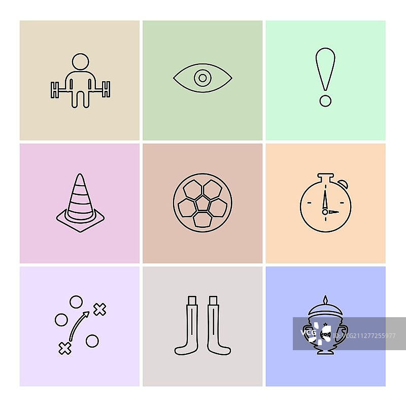 体育运动、游戏、运动员、球类、健身、足球、国际足联、俄罗斯、板球、球、球棒、球门、健身房、网球、跑步、赛跑、跨栏、鞋子、旗帜、图标、矢量、设计、扁平、收藏、风格、创意、图标图片素材