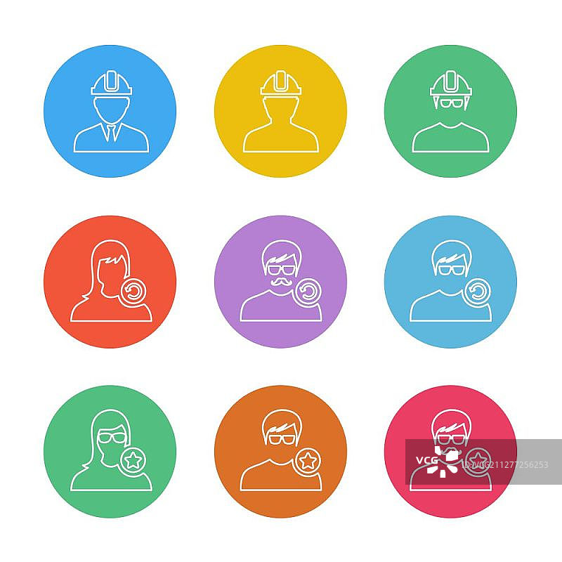 头像、用户、个人资料、头像、DP、图片、男人、女人、女孩、男孩、儿童、男性、女性图标矢量设计扁平风格创意图标图片素材