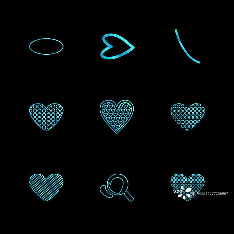 浪漫爱情主题图标图片素材