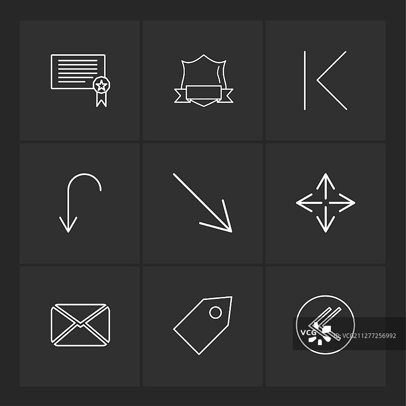 消息标签箭头方向用户界面图标矢量设计图片素材