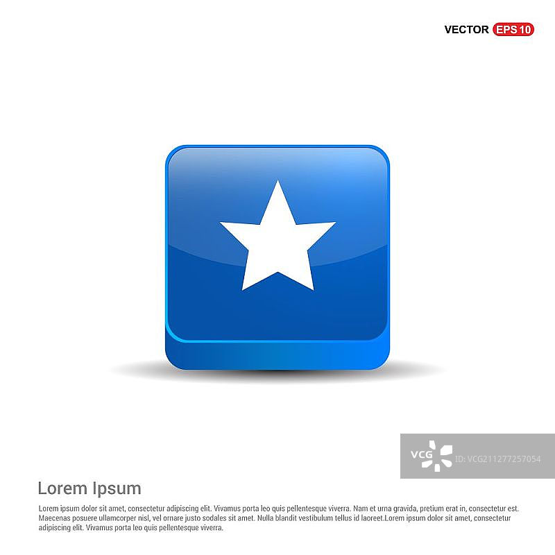 星星图标 - 3D蓝色按钮图片素材