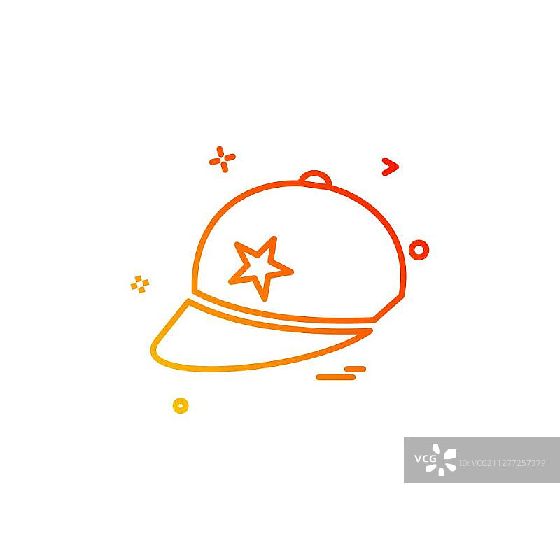板球比赛帽子图标矢量设计图片素材