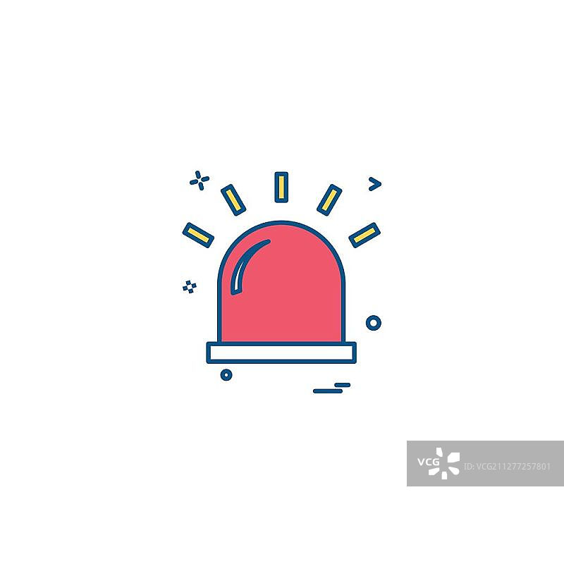 红色警示灯矢量图标图片素材