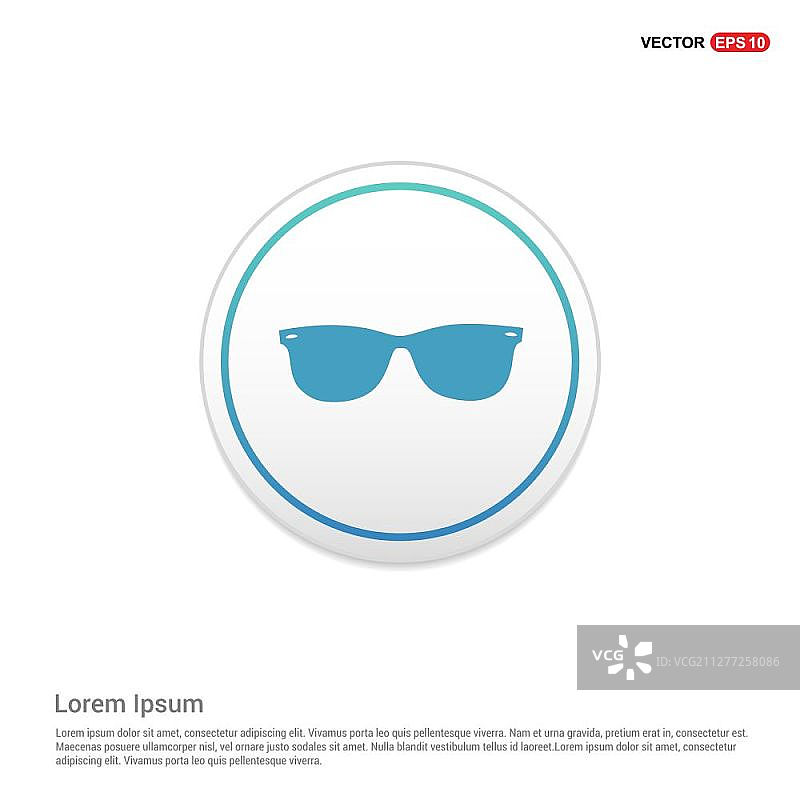 白色圆形按钮上的护目镜图标图片素材