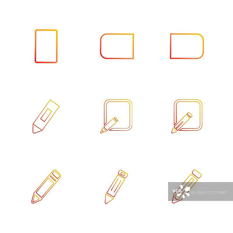 医疗、外科、工具、文具、铅笔、钢笔、学校、写作、学习、教育、学生、图标、矢量、设计、扁平、集合、风格、创意、图标图片素材