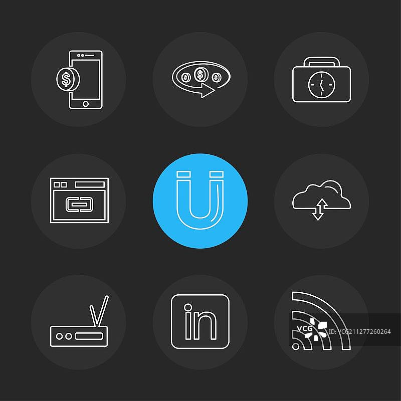 移动设备相关图标合集图片素材