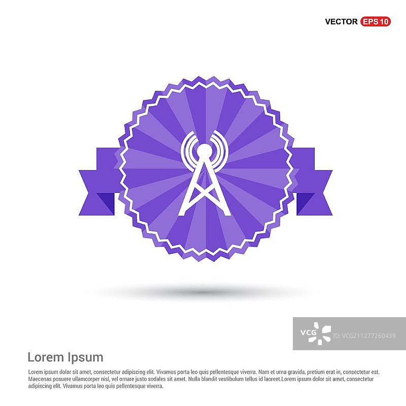 紫色缎带banner上的无线网络图标图片素材