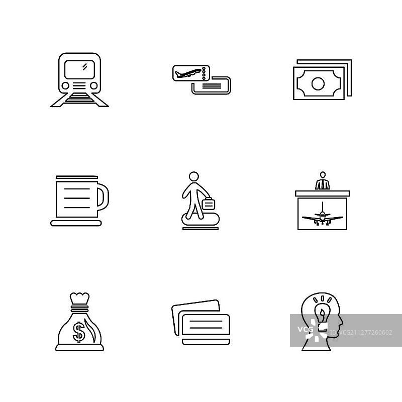 旅行、位置、导航、购物、地图、目的地等扁平风格图标图片素材